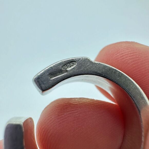Valentino Garavani Sterling Silver Logo Ring Size 5‎ - Picture 7 of 8